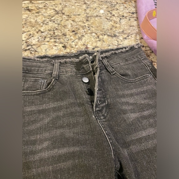 Blue b high rise dark wash with rhinestone fringe - Picture 3 of 4